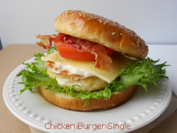 Chicken Burger on Plate on Parchment Paper